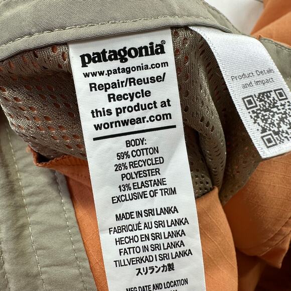 Patagonia Shorts Mens 31 Orange Home Waters Hybrid Athletic Ripstop Beach Active - Picture 4 of 12